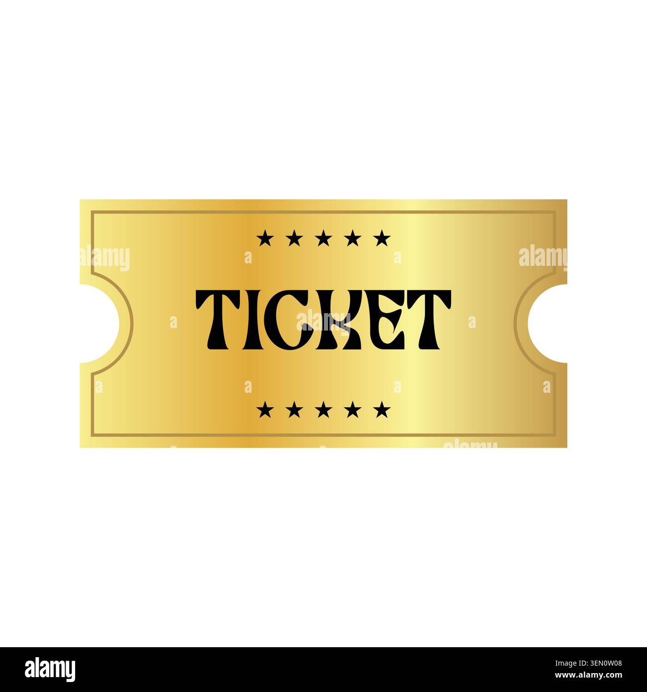 Golden Admit One Luxury Event Ticket Design Template Stock Vector