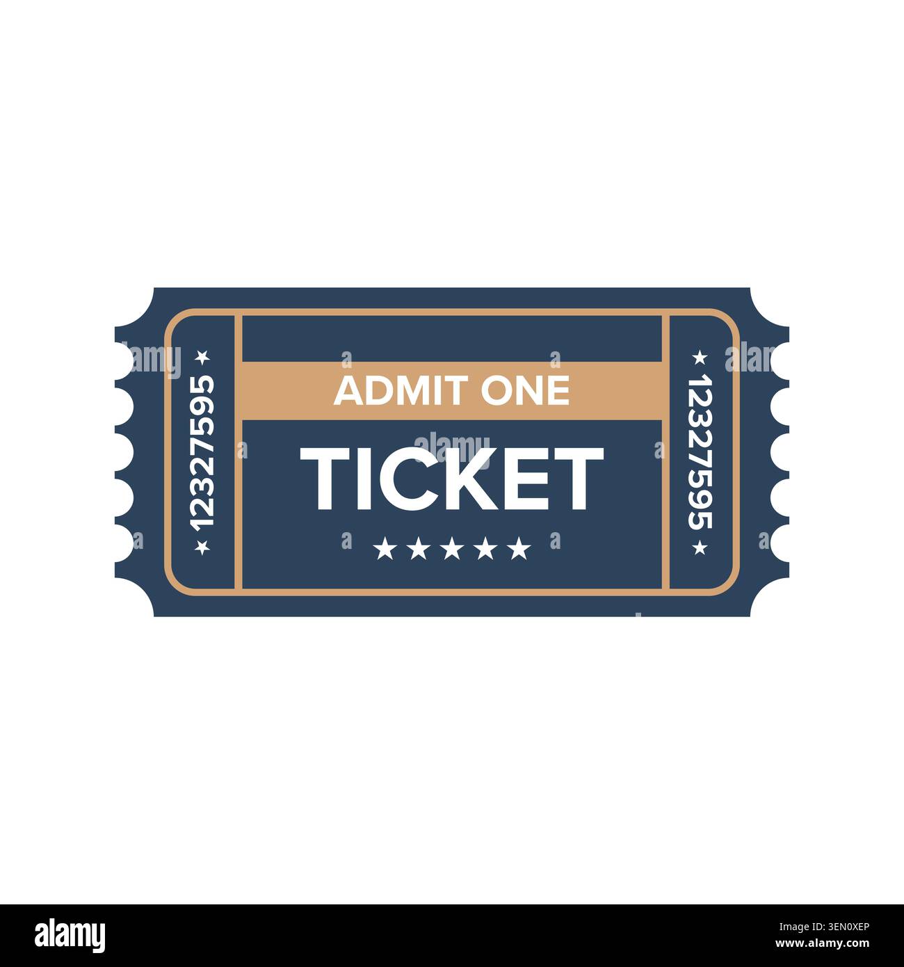 Classic Admit One Ticket, Retro Event Entry Pass Vector Stock Vector