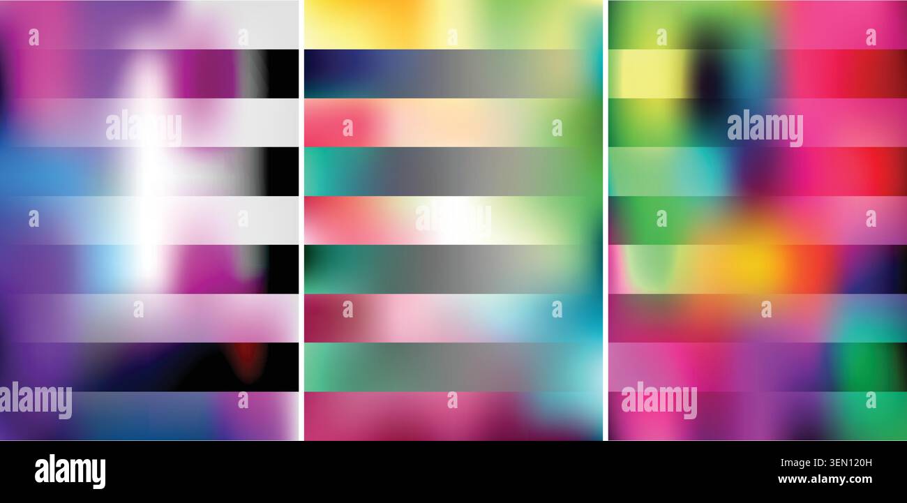 Vibrant gradient abstract art with alternating horizontal color bars Stock Vector