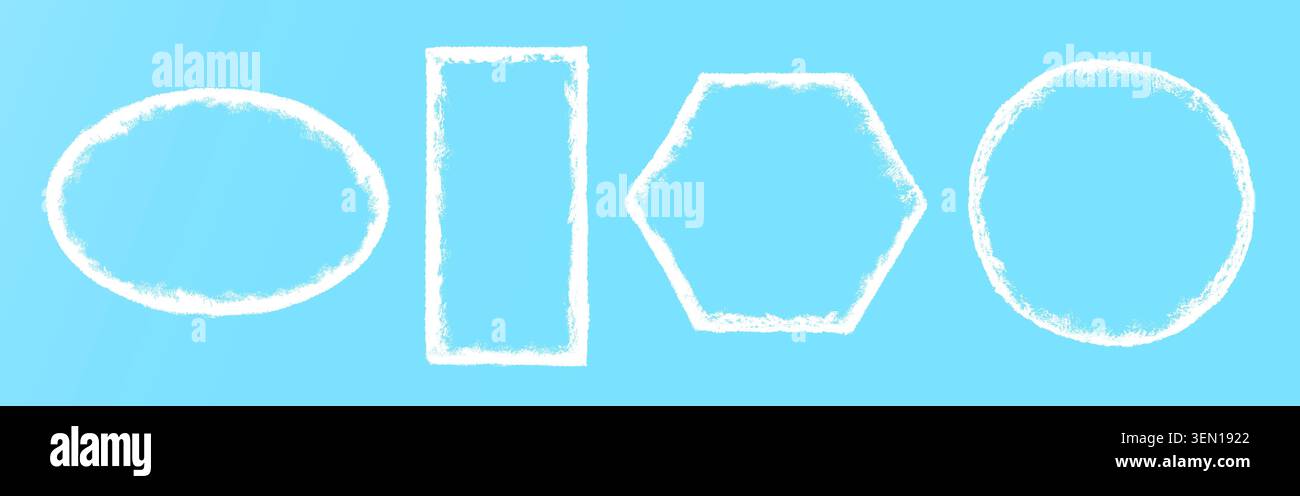Frozen snow ice frames with frosty texture overlay vector illustration set. Stock Vector