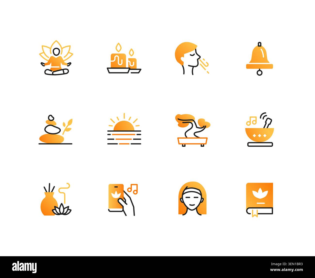 Recreation And Meditation Icons Set Stock Vector