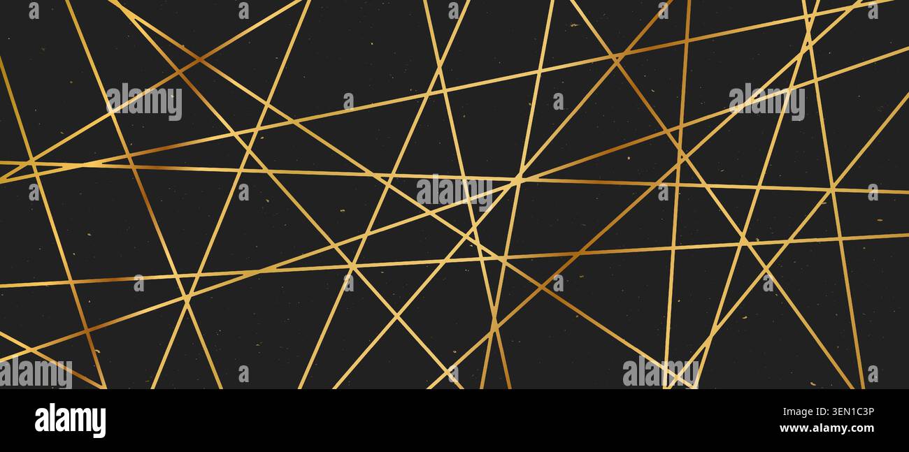 Straight random chaotic geometric lines form striking abstract vector pattern. Stock Vector