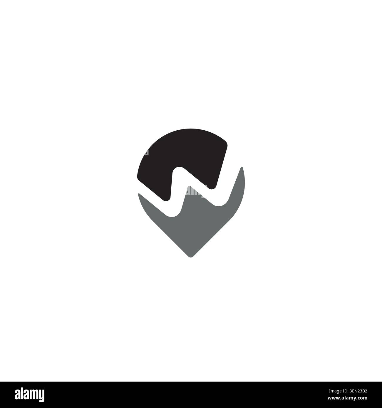 Location Mark and Letter W or Wave logo or icon design Stock Vector