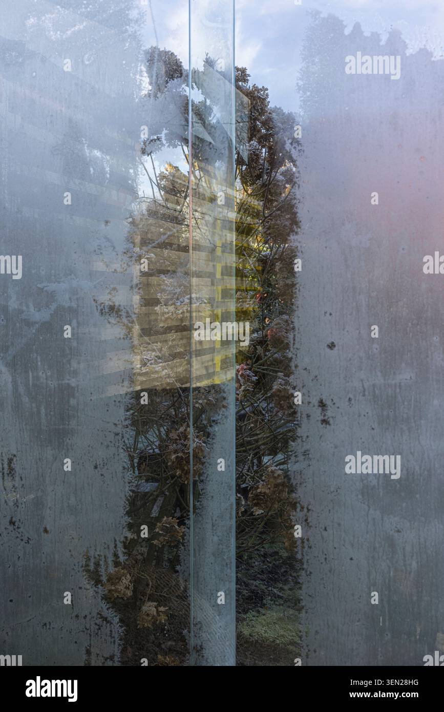 Moisture on a window pane Stock Photo