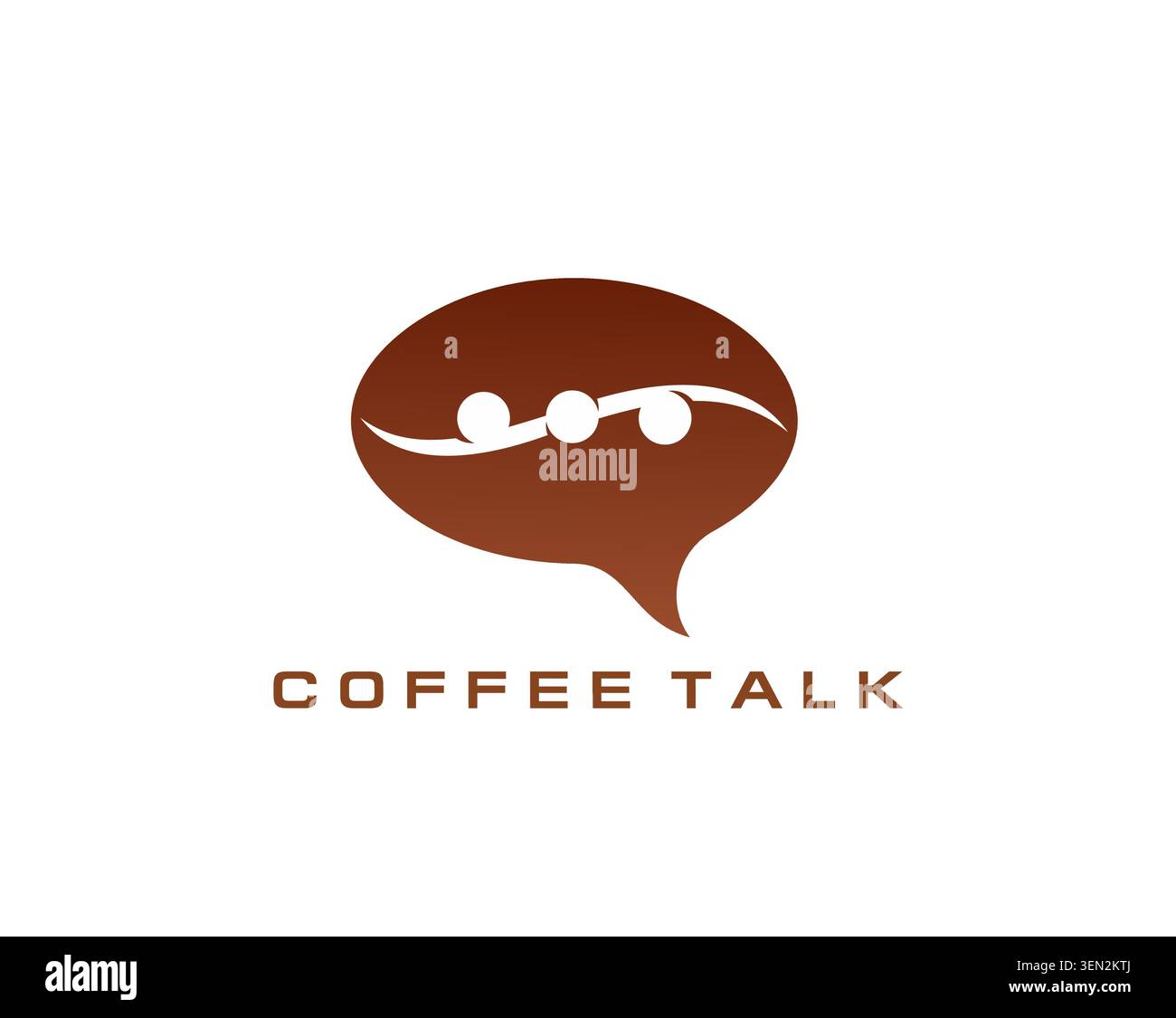 Coffee talk communication icon, bean chat symbol Stock Vector