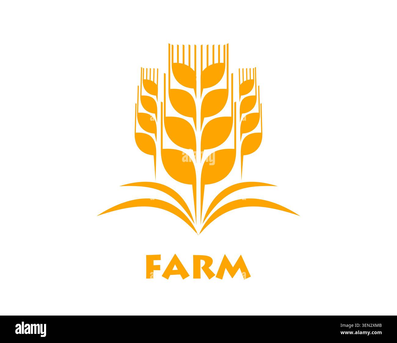 Wheat barley, rice and oat ear icon Stock Vector