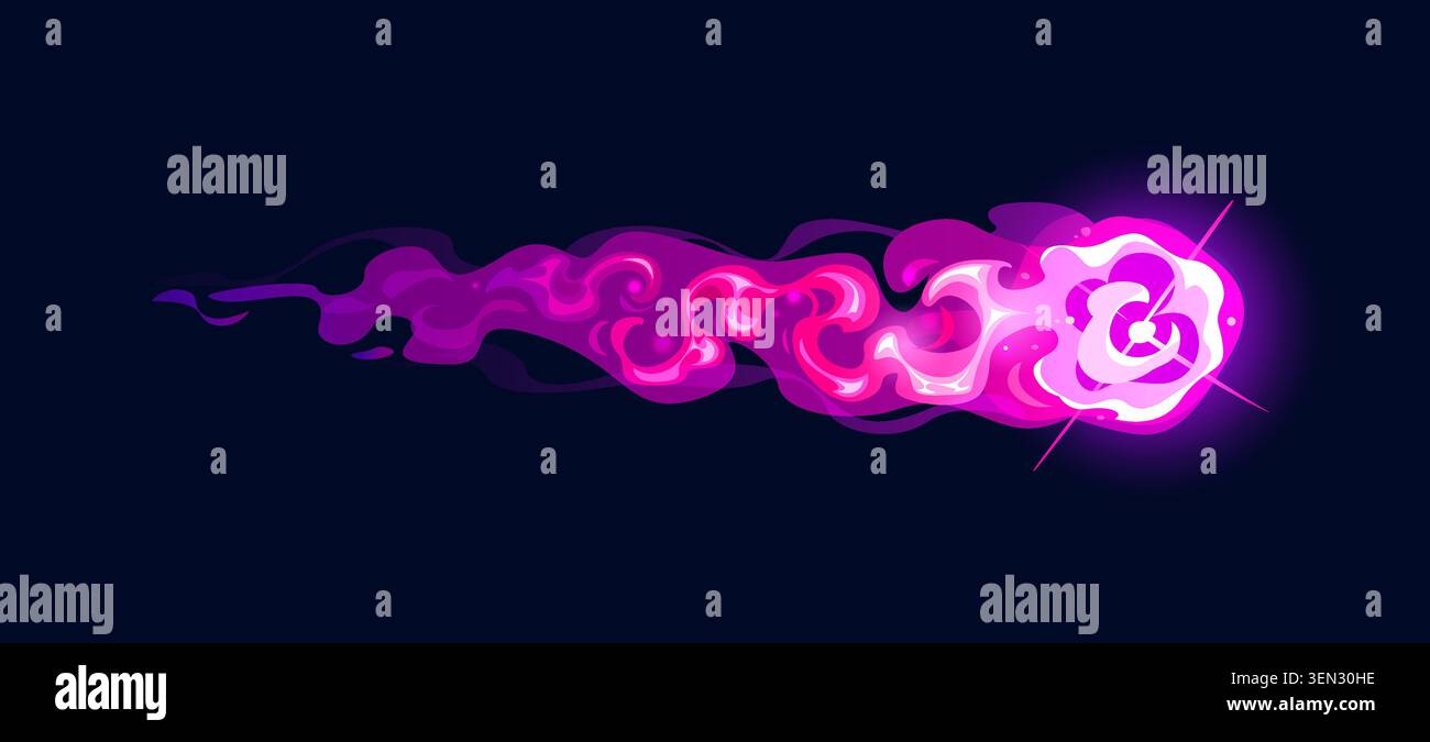 Gun fire effect trail flame, red and purple plasma Stock Vector