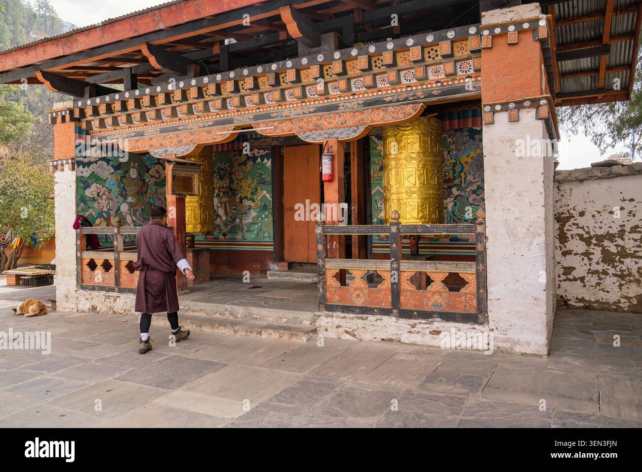 Pangri Zampa Monastery, Buddhist monastery in Bhutan, near Thimphu, Bhutan Stock Photo