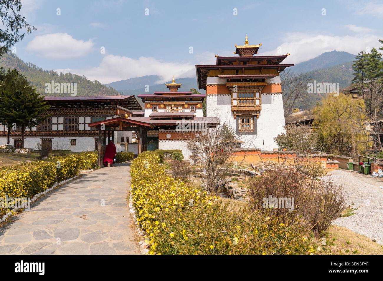 Pangri Zampa Monastery, Buddhist monastery in Bhutan, near Thimphu, Bhutan Stock Photo