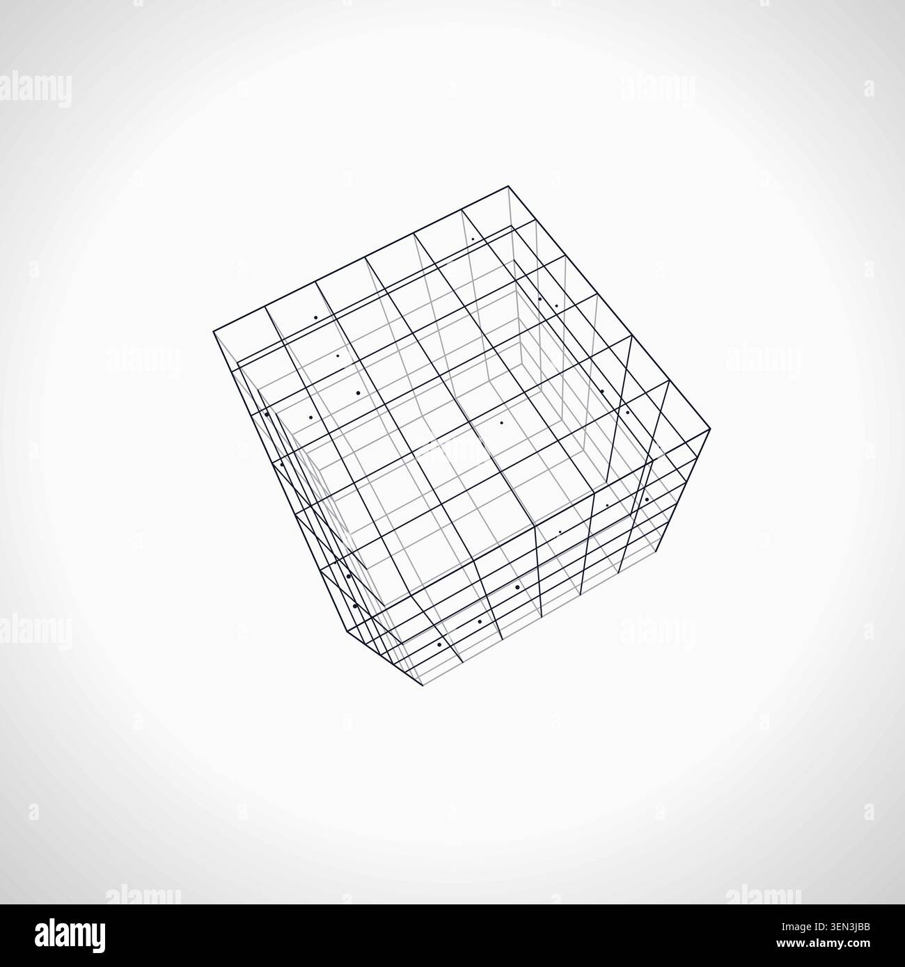 Wire Cube vector background with minimal abstract composition for microstock and commercial design projects. Stock Vector