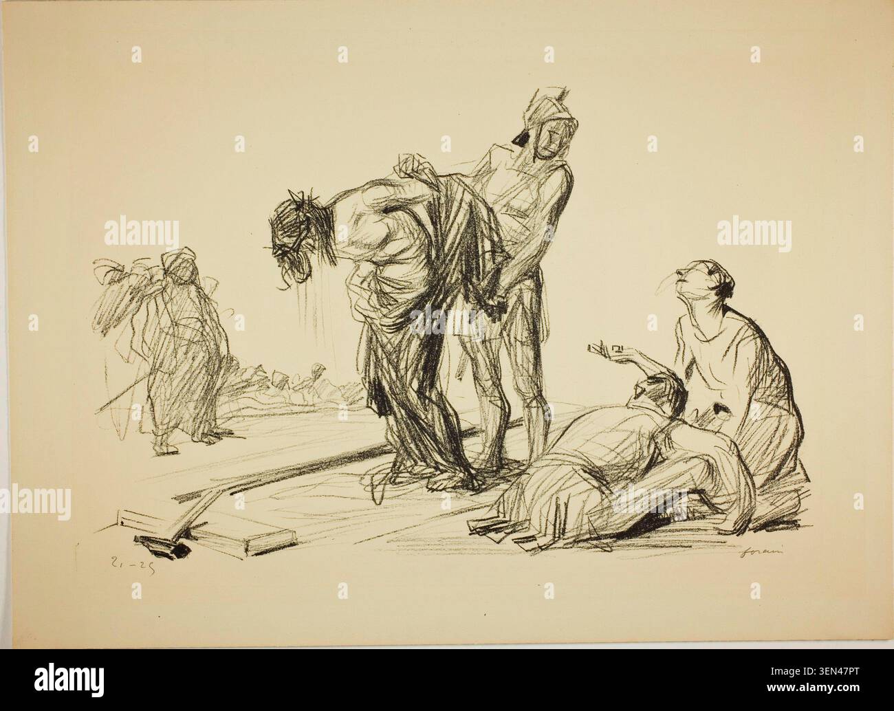 Jesus Humiliation Christ Stripped of His Clothes by Jean Louis Forain, 1909, depicting ...