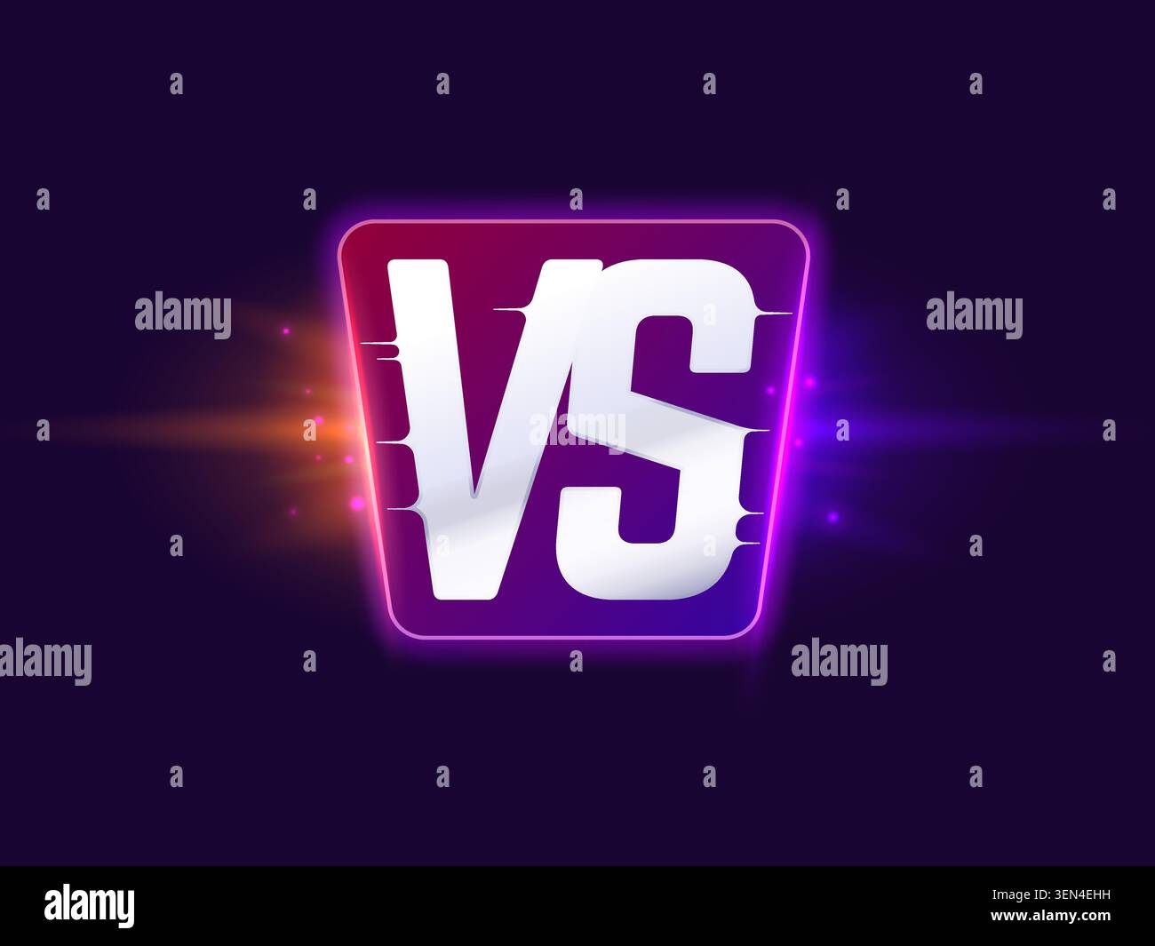 Vs showdown lightning, sport game confrontation Stock Vector