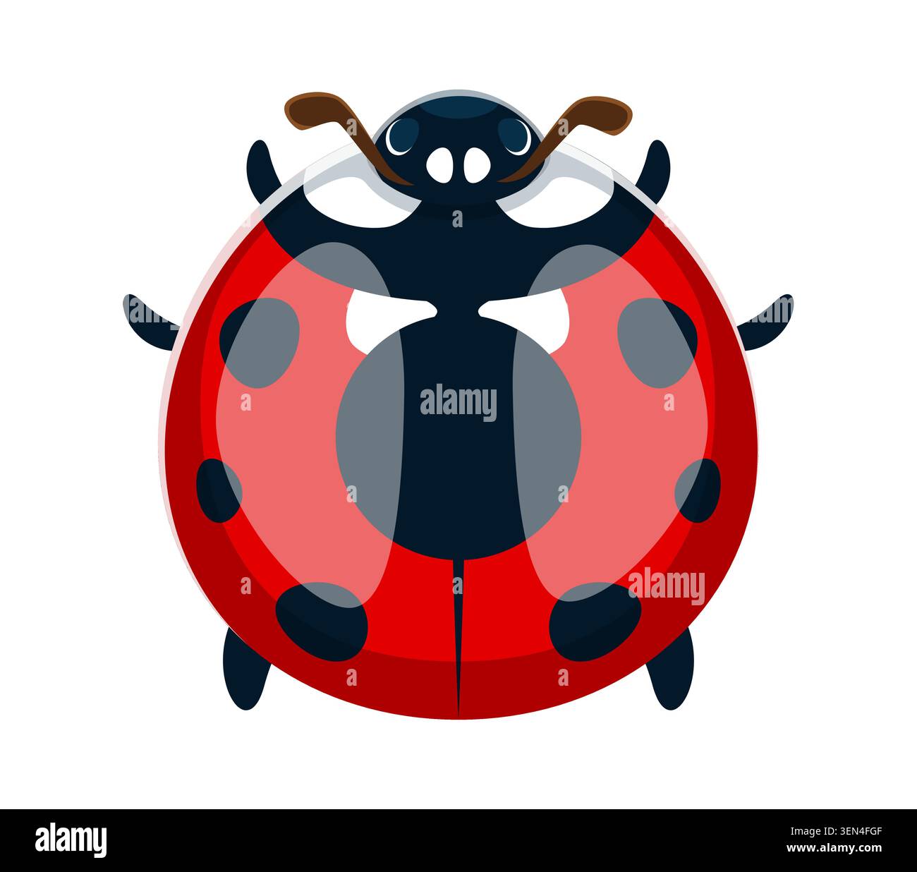 Ladybug beetle font typeset cartoon letter O Stock Vector