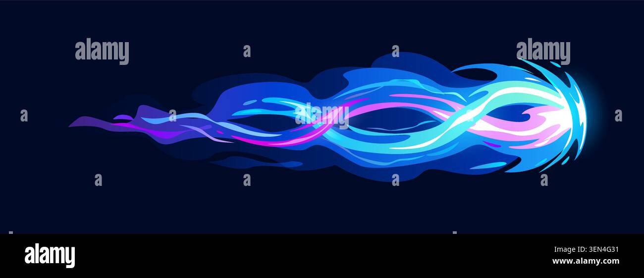 Gun fire trail flame plasma effect for game comics Stock Vector