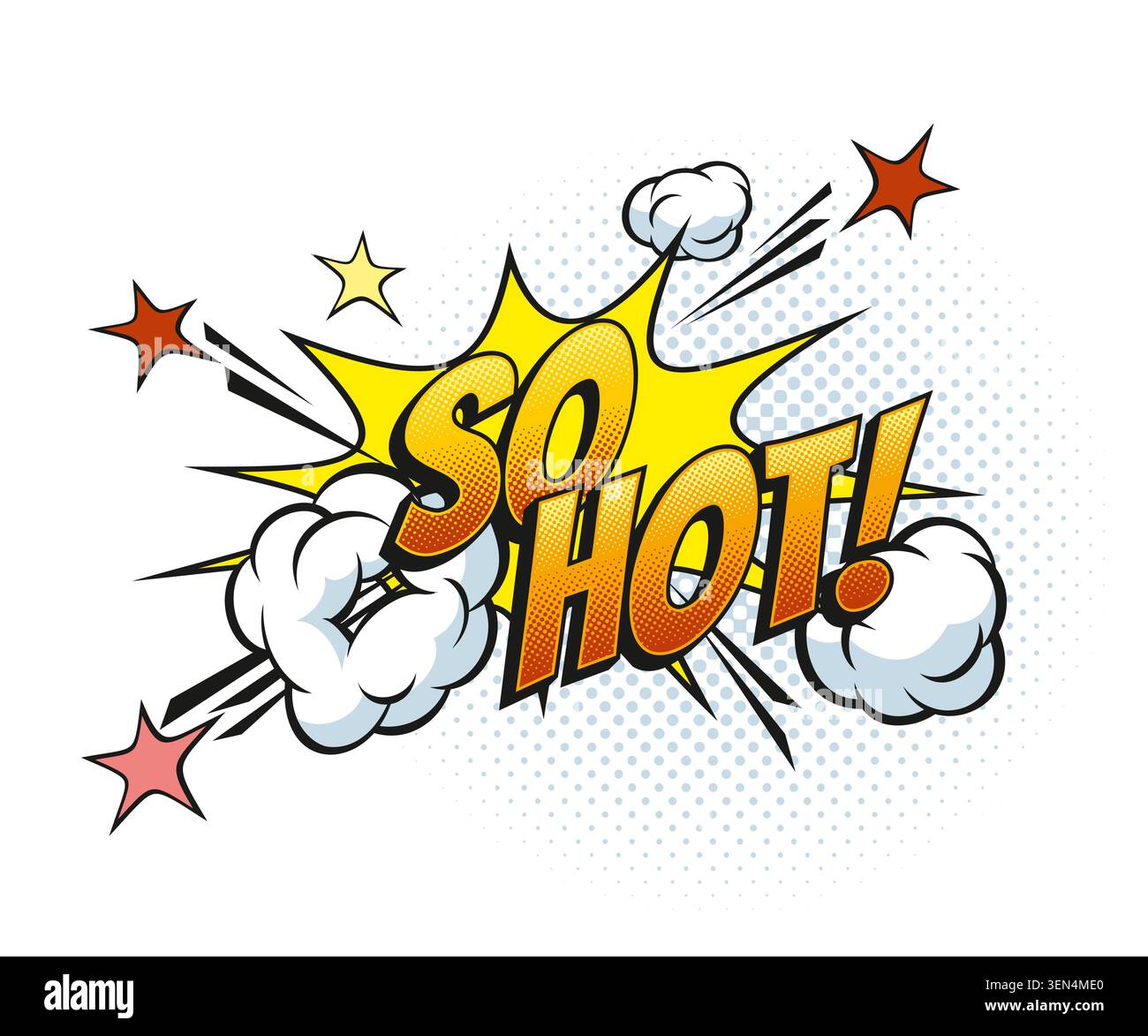 So hot comic pop art effect in speech bubble Stock Vector