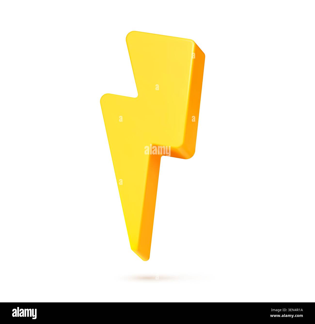 3D yellow energy lightning and thunder bolt icon Stock Vector