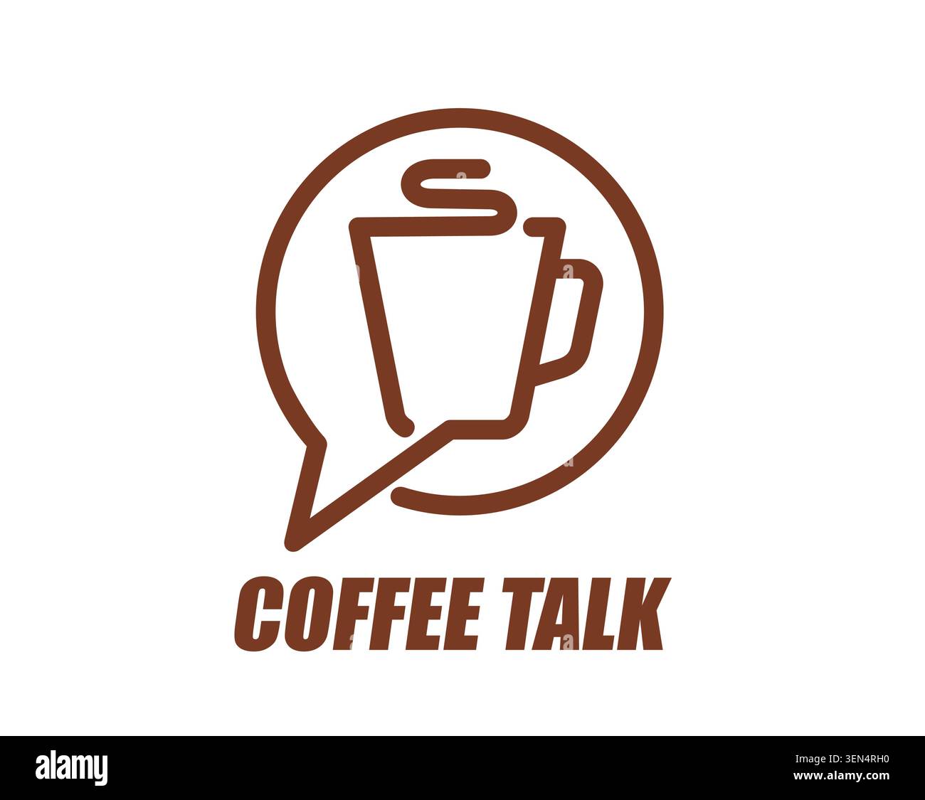 Coffee talk icon with communication chat bubble Stock Vector