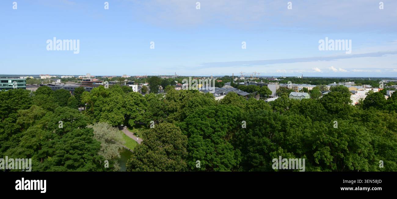A view of a green park in Tallinn, Estonia. Stock Photo