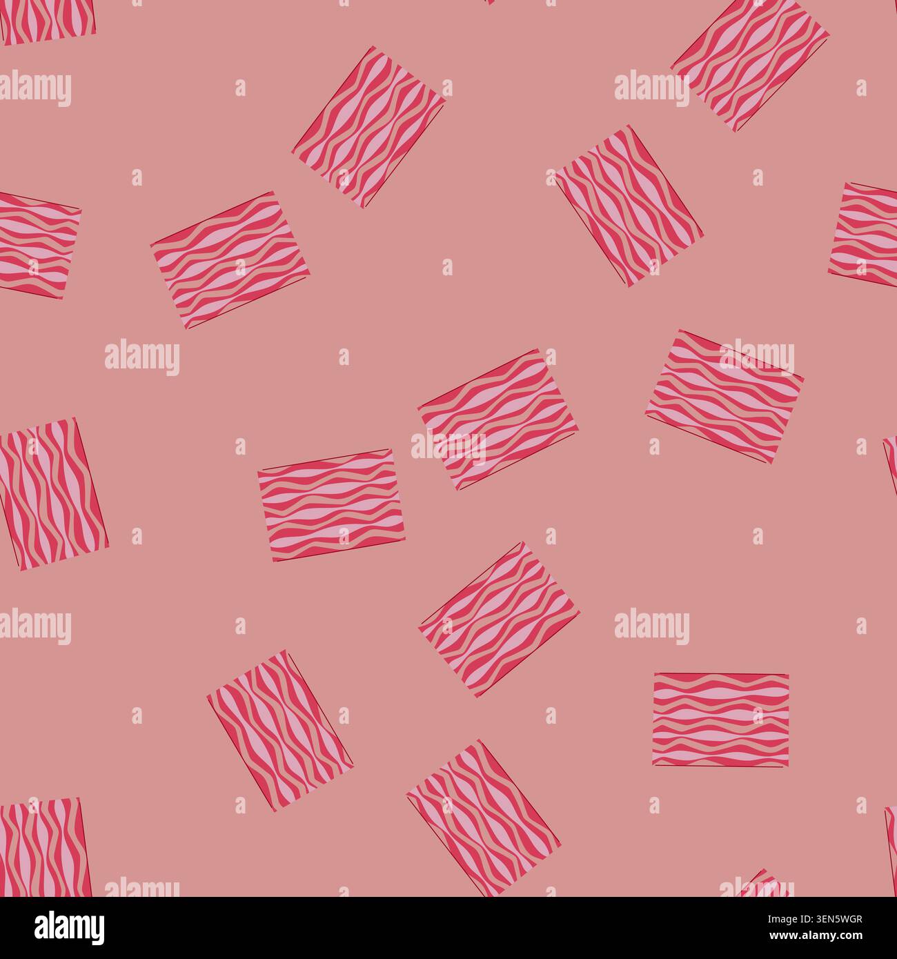 pattern abstract background showing flowing vertical stripes in varying shades of pink and red, creating a vibrant retro pattern reminiscent of 1970s Stock Vector