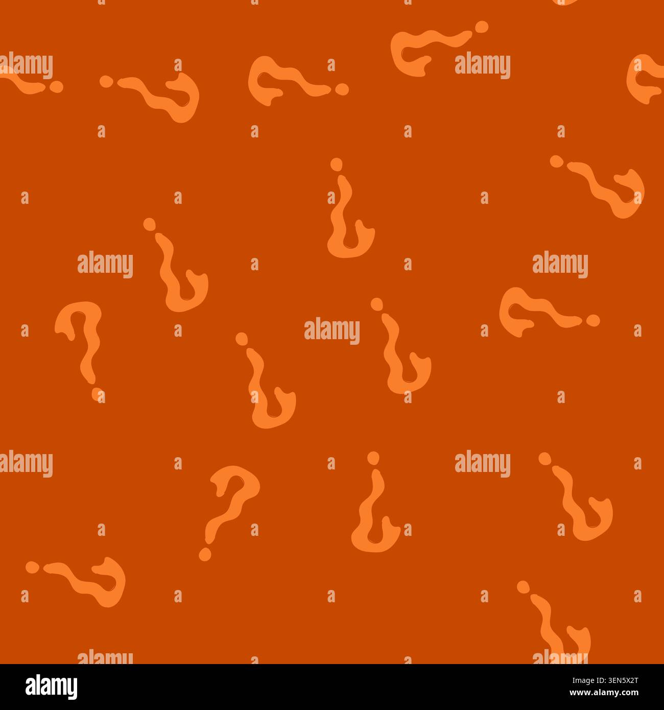 pattern orange, hand drawn question mark representing concepts of doubt, inquiry, questioning, problem, solution, curiosity, asking, decision making, Stock Vector