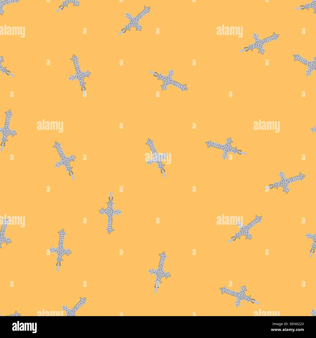 pattern easter cross christian cartoon. line outline, christ sunrise, bible grace easter cross christian sign. seamless vector illustration Stock Vector