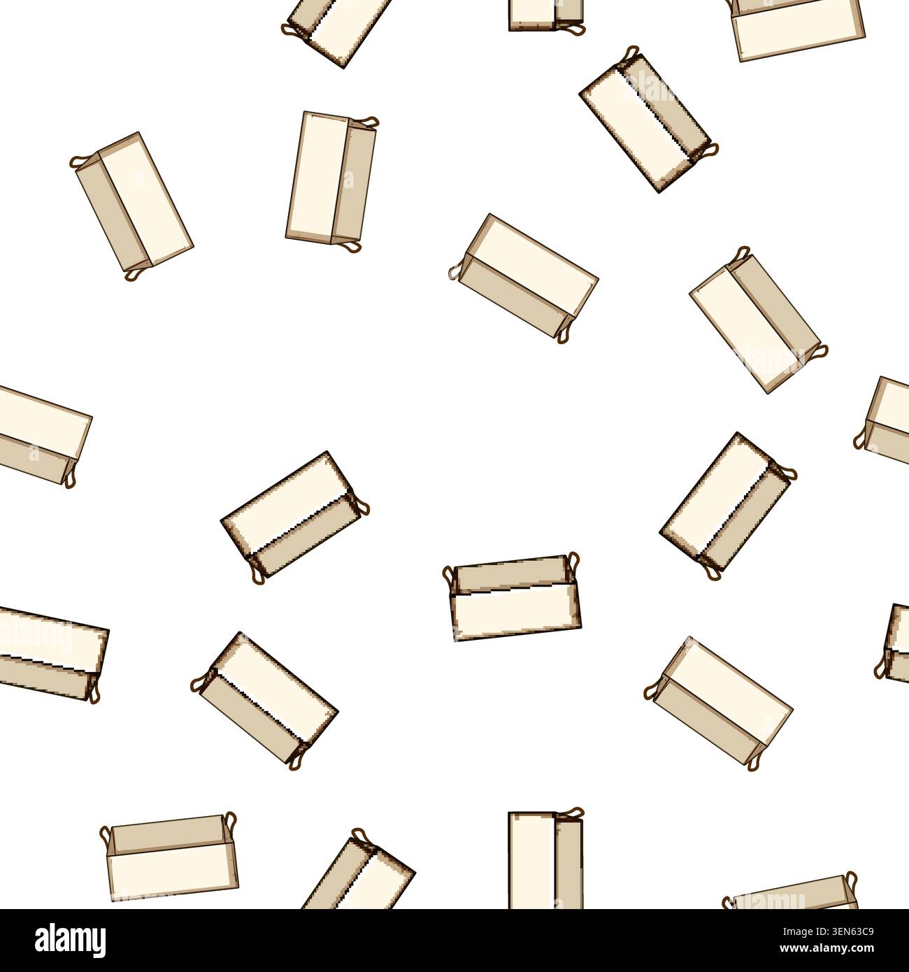 pattern Empty rectangular container providing organized storage solutions for various items, featuring a simple design with handles for easy portabili Stock Vector