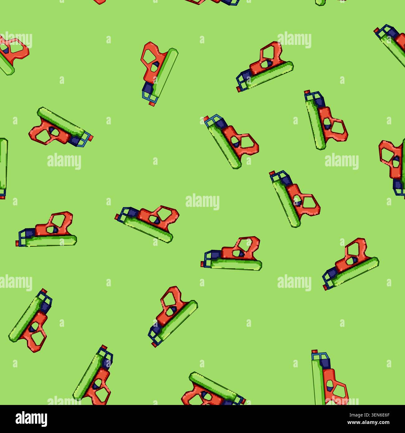 seamless pattern effect blaster gun cartoon. beam energy, futuristic alien, ray light effect blaster gun sign vector Stock Vector