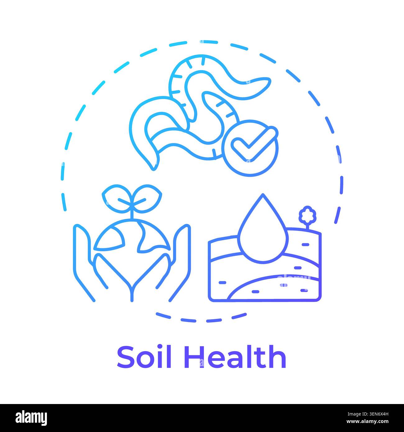 Soil health blue gradient concept icon Stock Vector