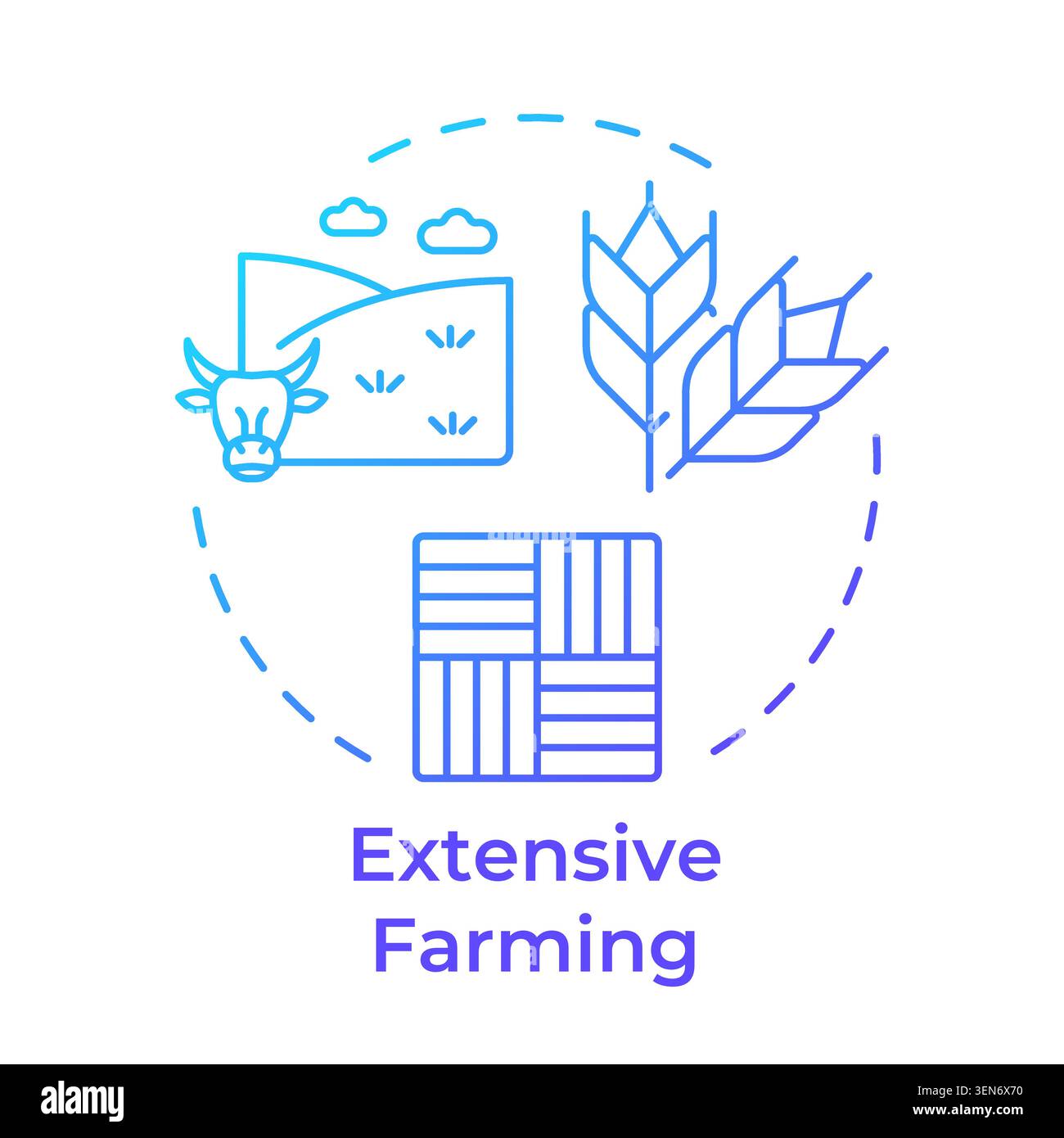 Extensive blue gradient concept icon Stock Vector