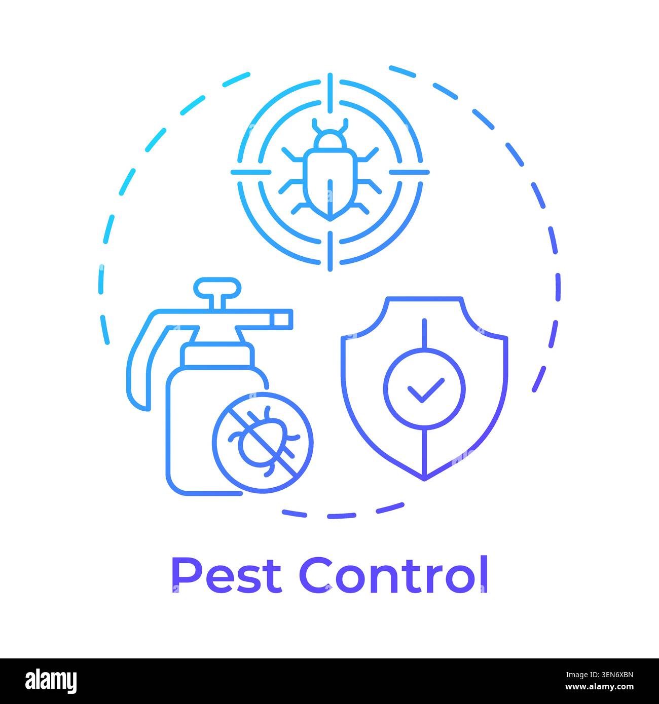 Pest control blue gradient concept icon Stock Vector
