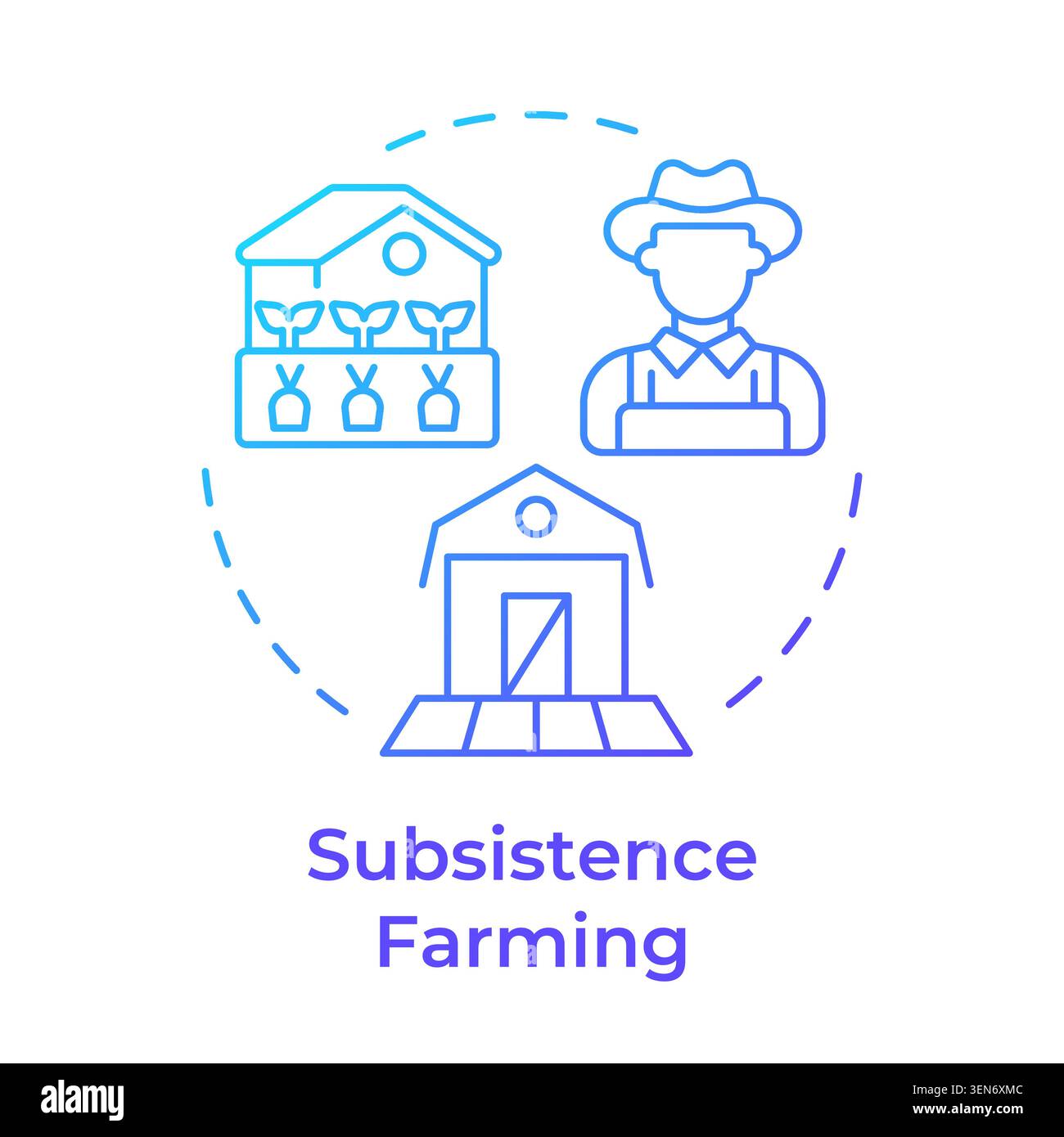 Subsistence blue gradient concept icon Stock Vector