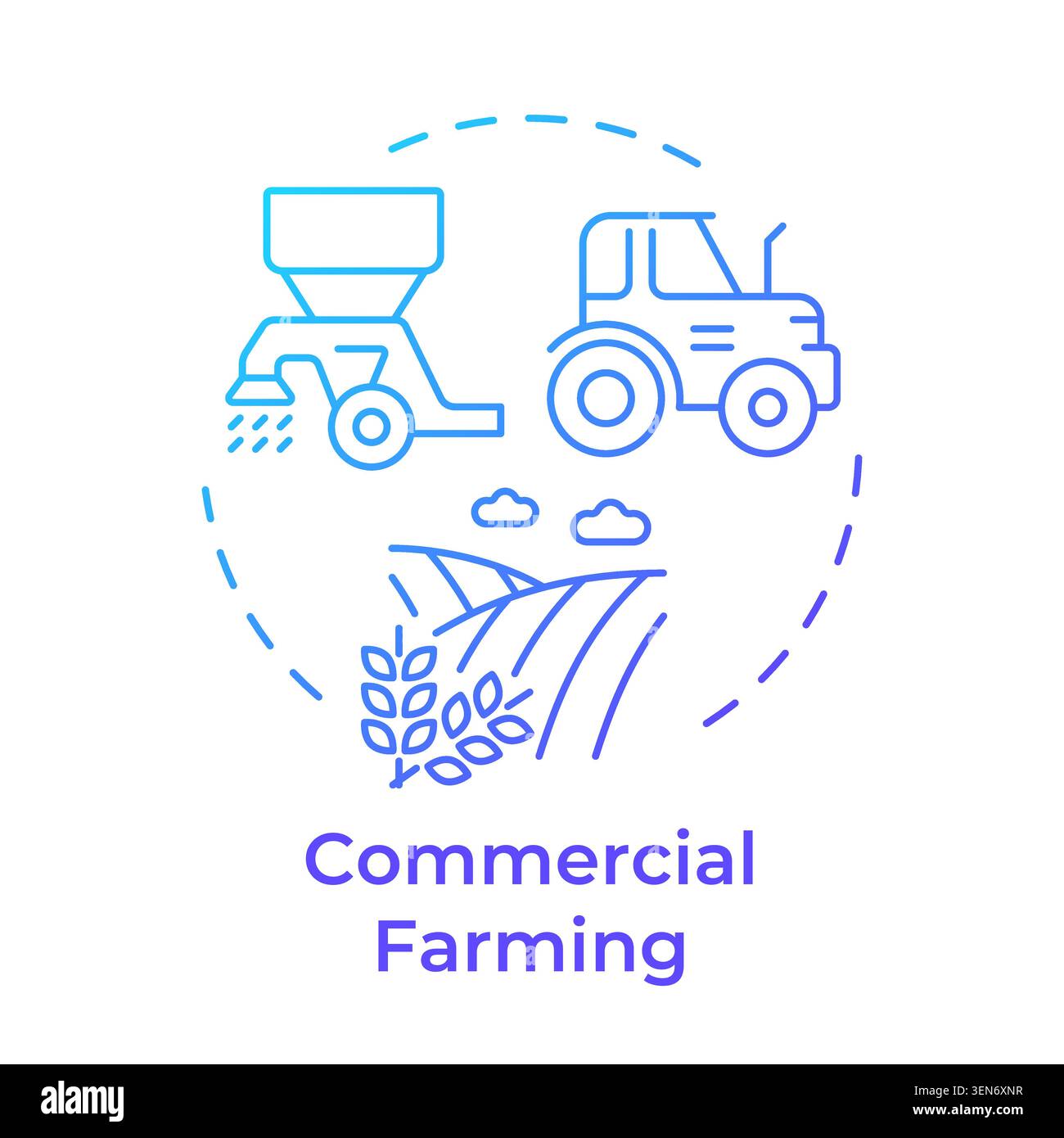 Commercial blue gradient concept icon Stock Vector