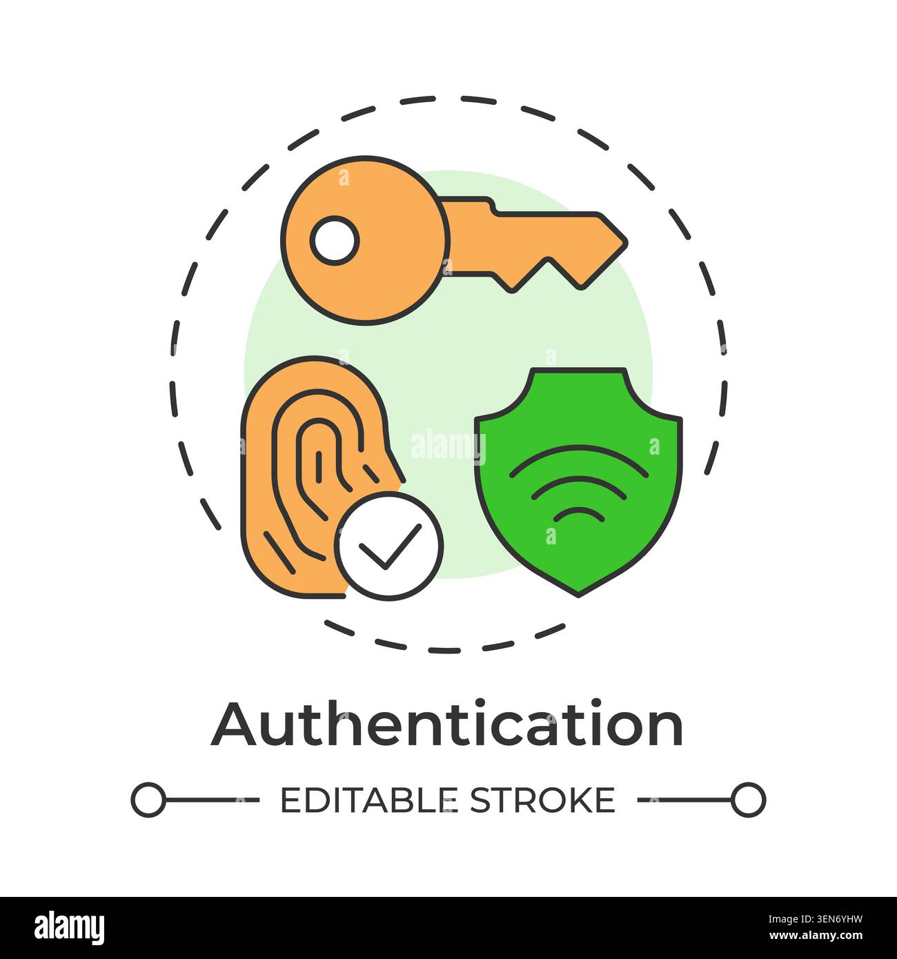 Authentication multi color concept icon Stock Vector