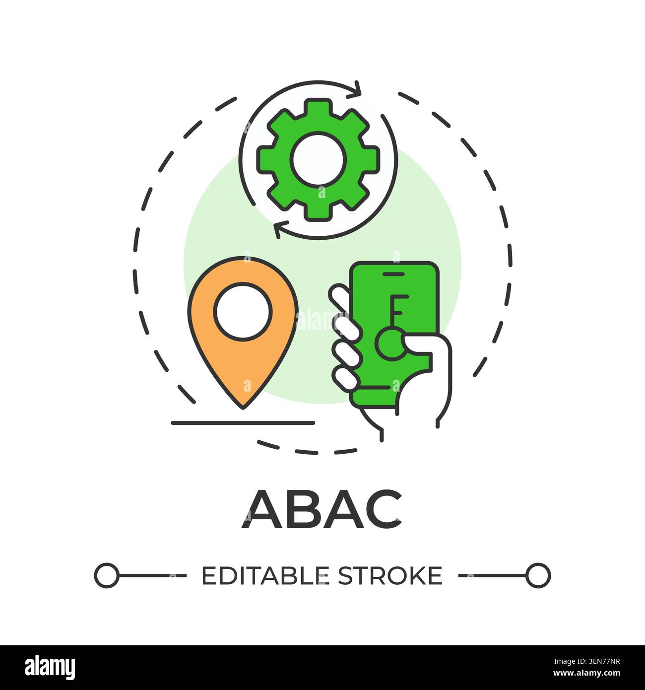 ABAC multi color concept icon Stock Vector