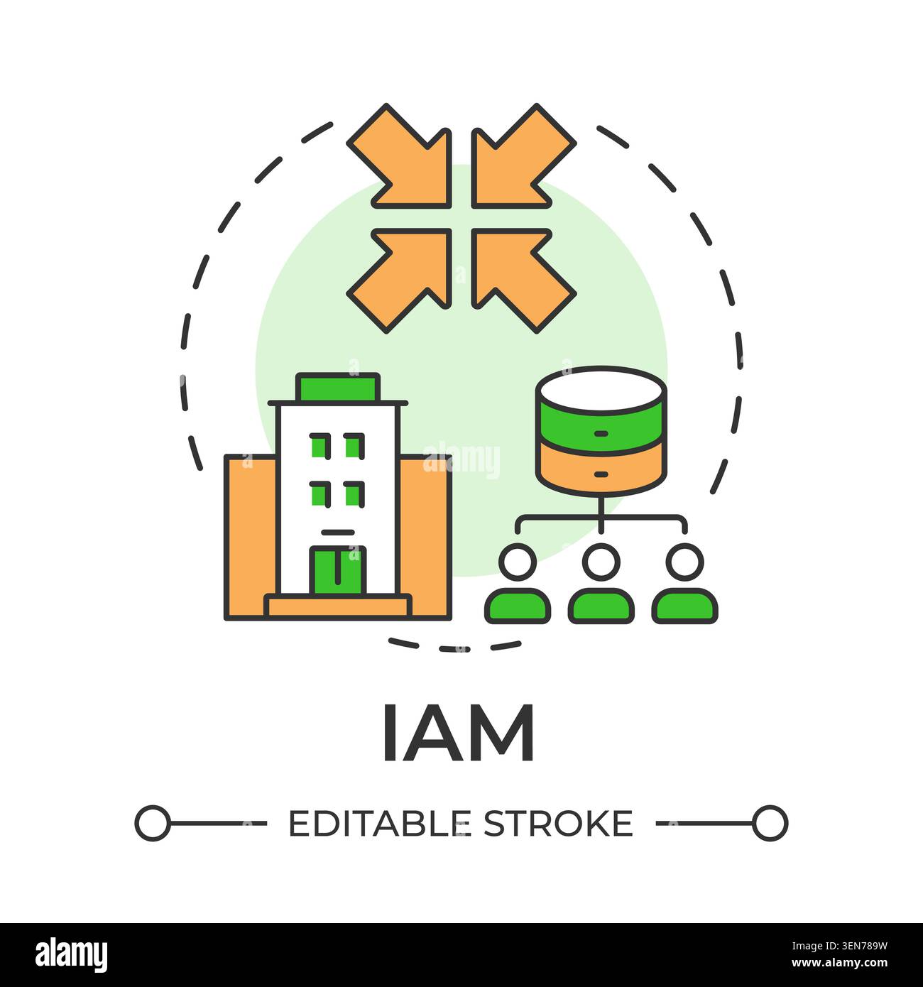 IAM multi color concept icon Stock Vector
