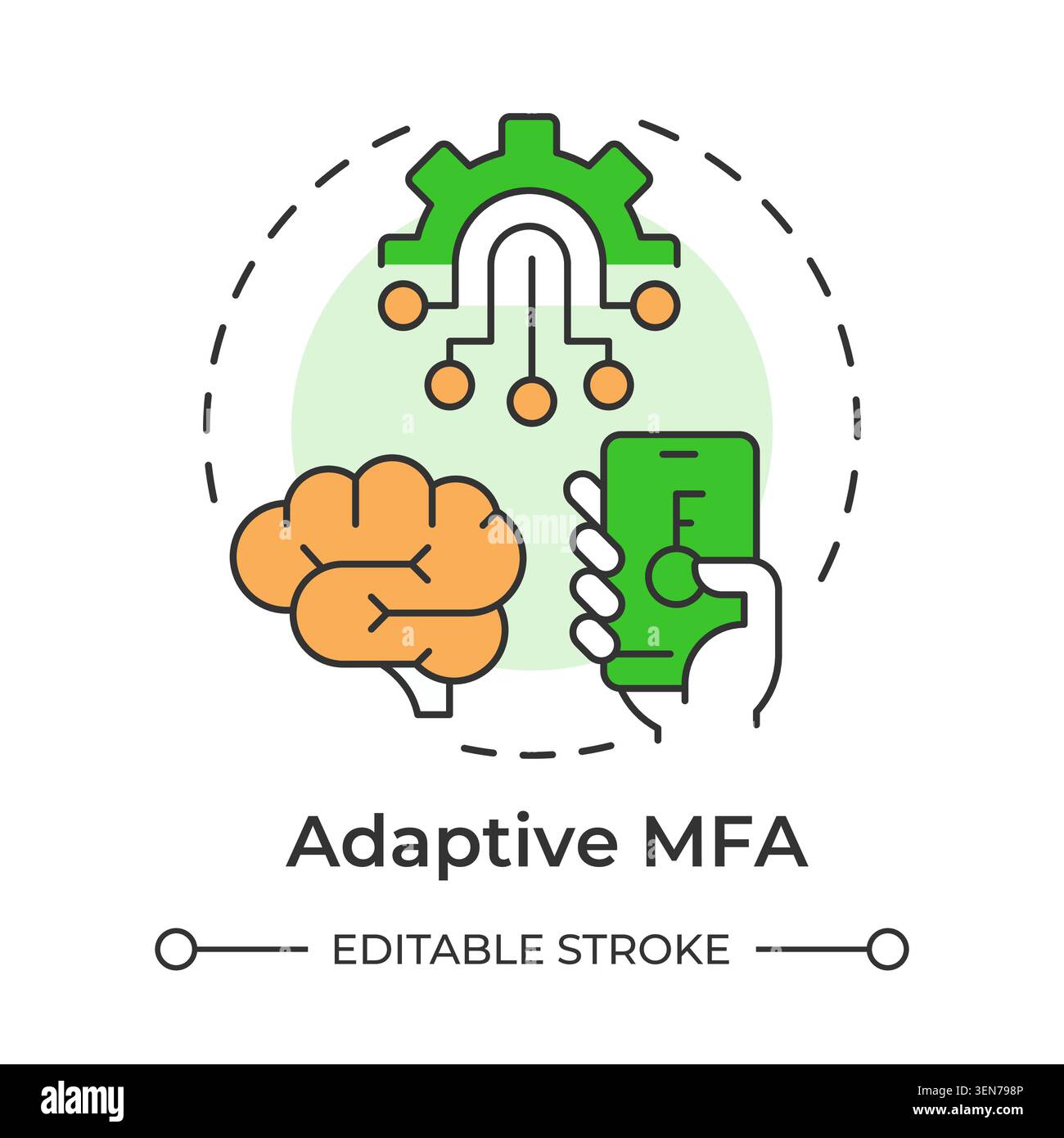 Adaptive mfa multi color concept icon Stock Vector