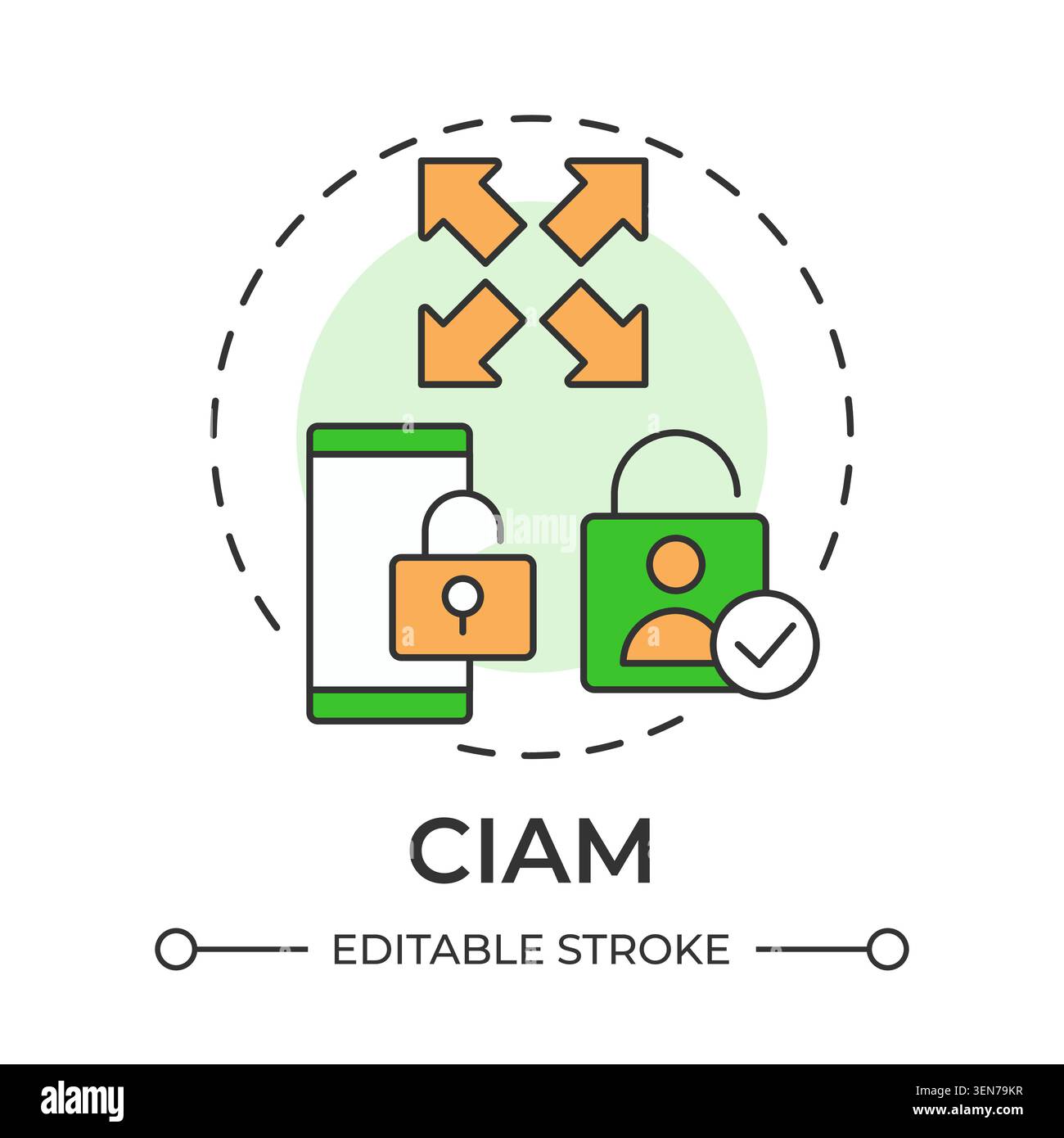 CIAM multi color concept icon Stock Vector