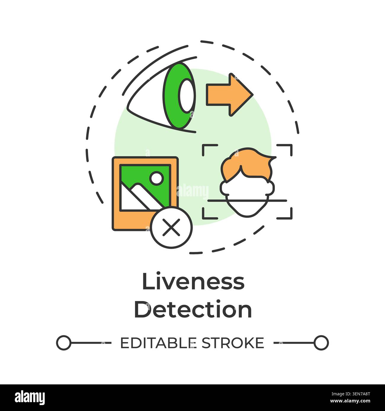 Liveness detection multi color concept icon Stock Vector