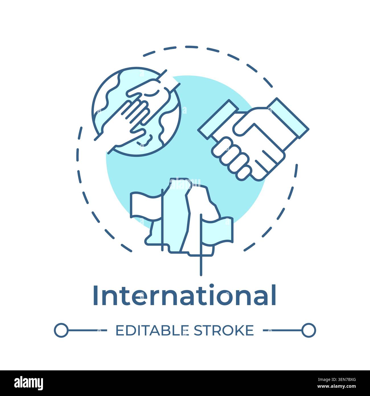 International soft blue concept icon Stock Vector