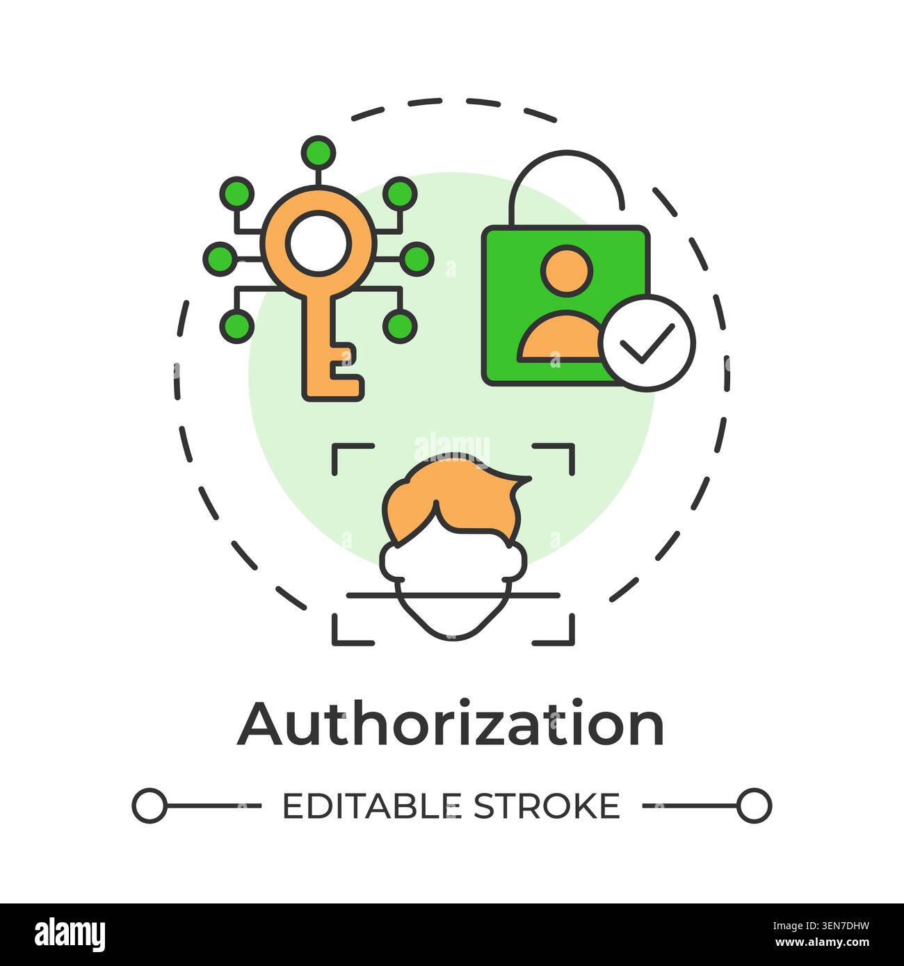 Authorization multi color concept icon Stock Vector