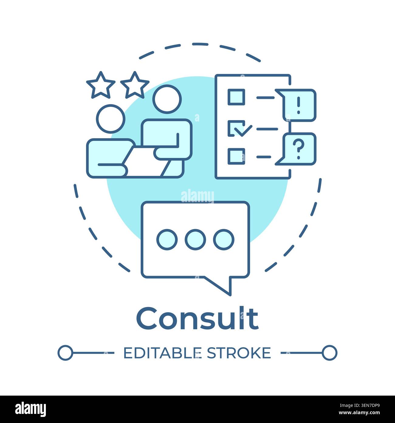 Consult soft blue concept icon Stock Vector