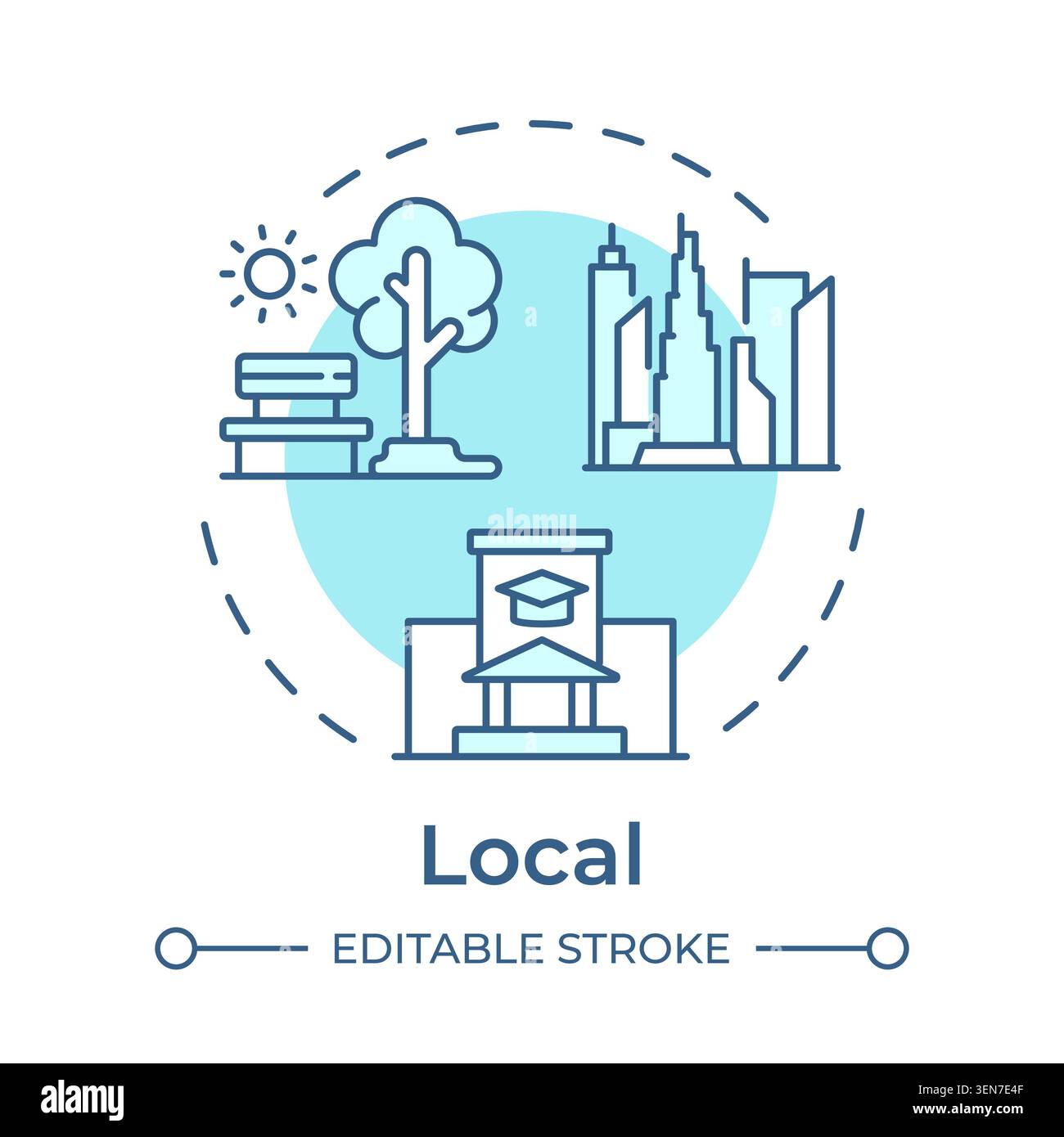 Local soft blue concept icon Stock Vector