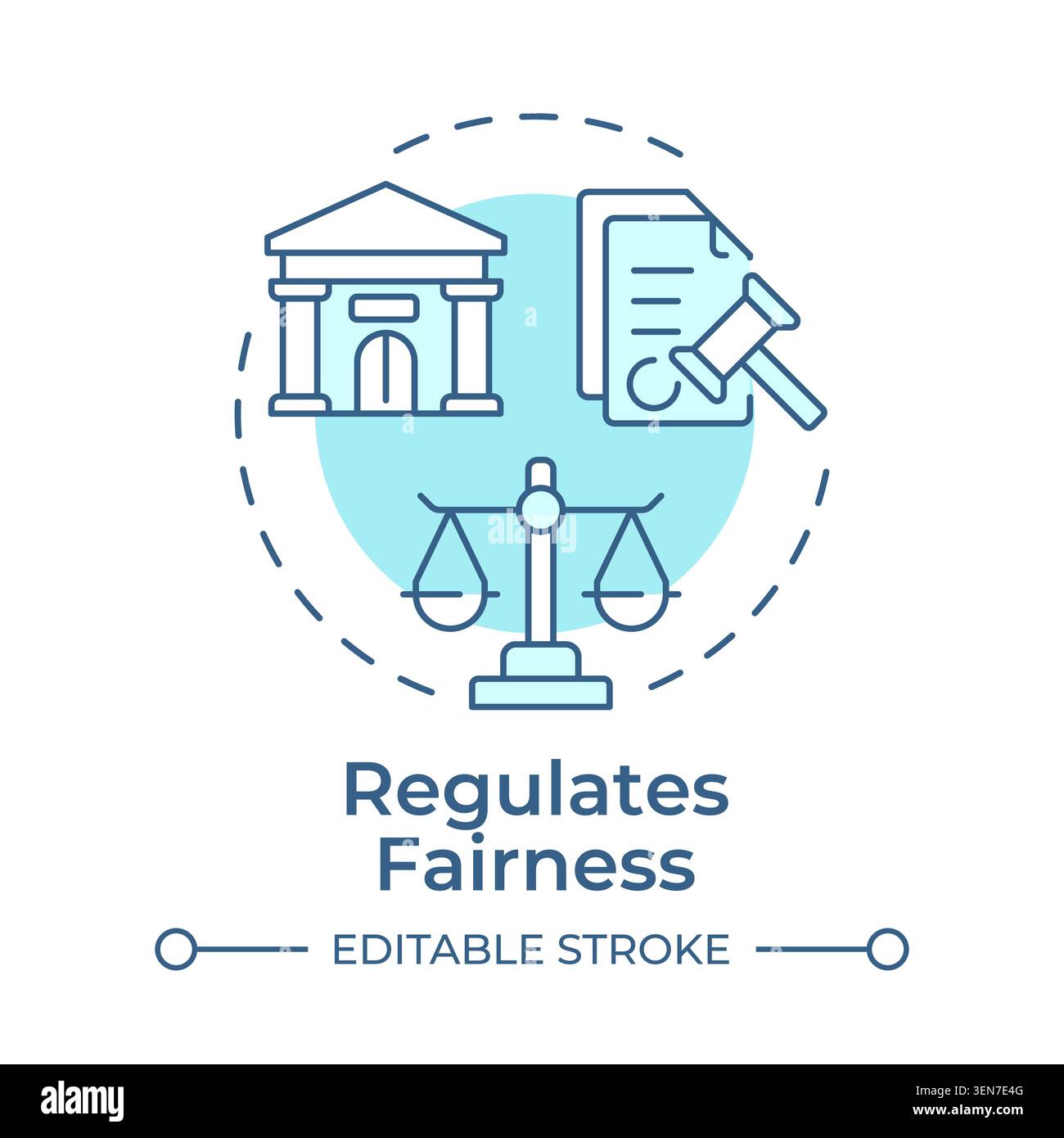 Regulates fairness soft blue concept icon Stock Vector