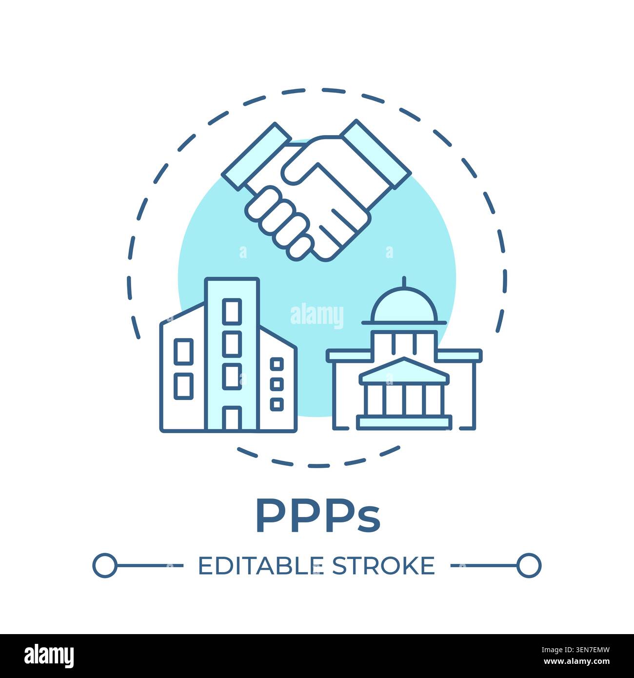 PPPs soft blue concept icon Stock Vector