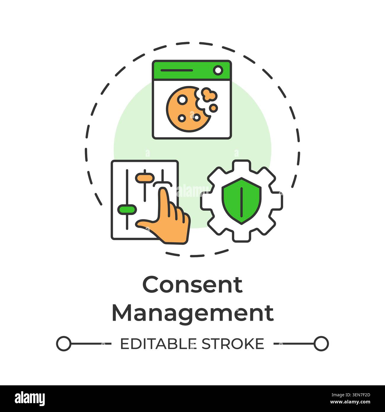 Consent management multi color concept icon Stock Vector