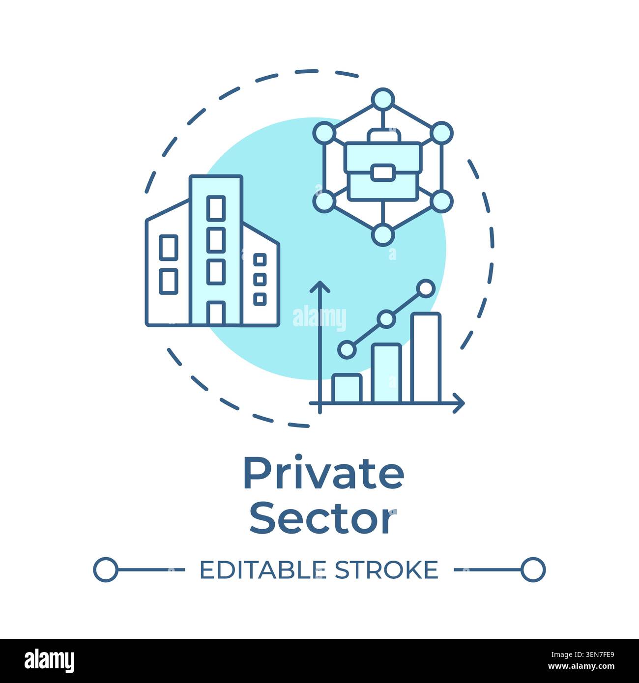 Private sector soft blue concept icon Stock Vector