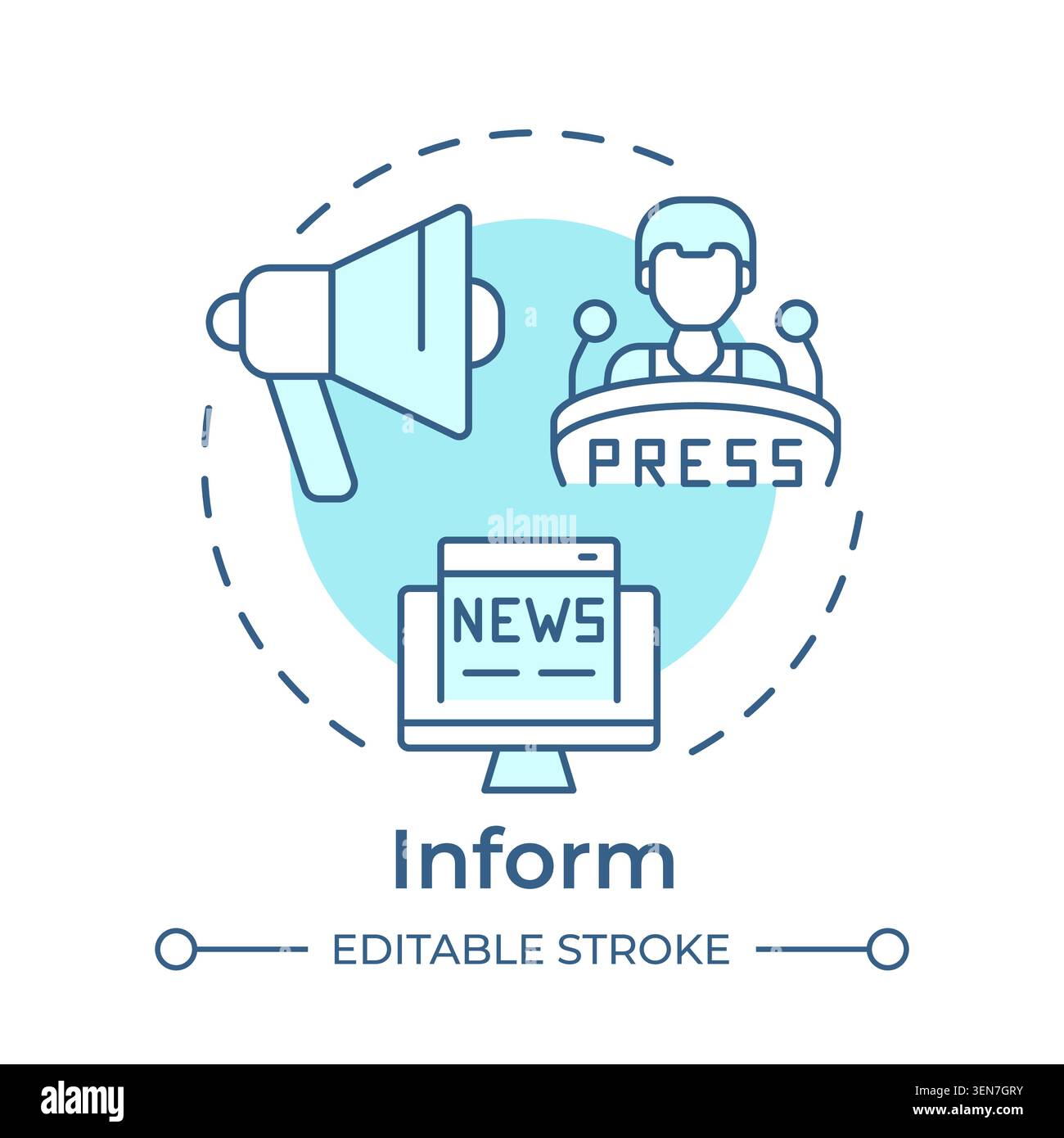 Inform soft blue concept icon Stock Vector