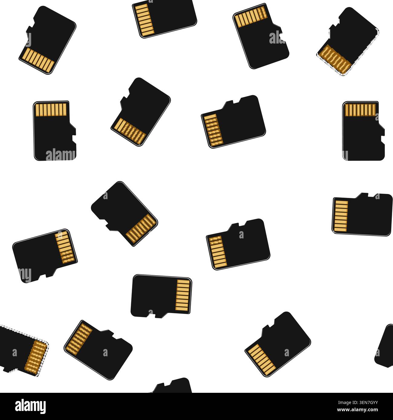pattern micro memory card cartoon. black sim, pictogram web micro memory card sign vector Stock Vector