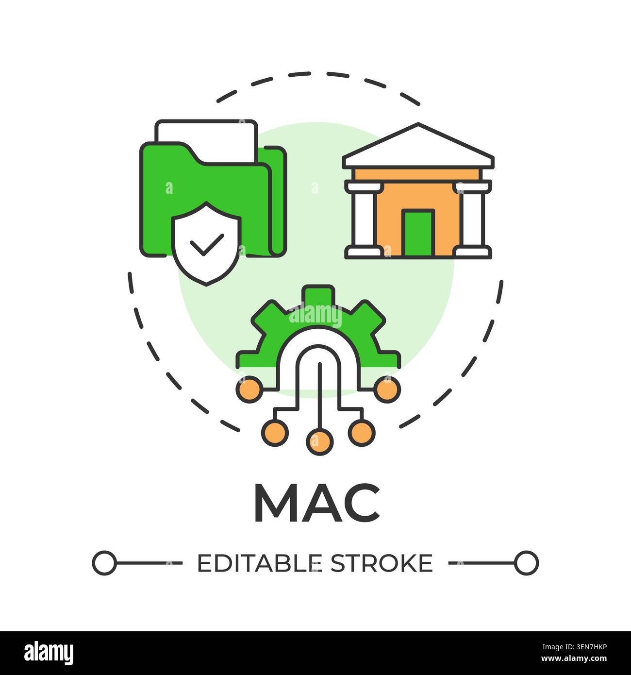 MAC multi color concept icon Stock Vector