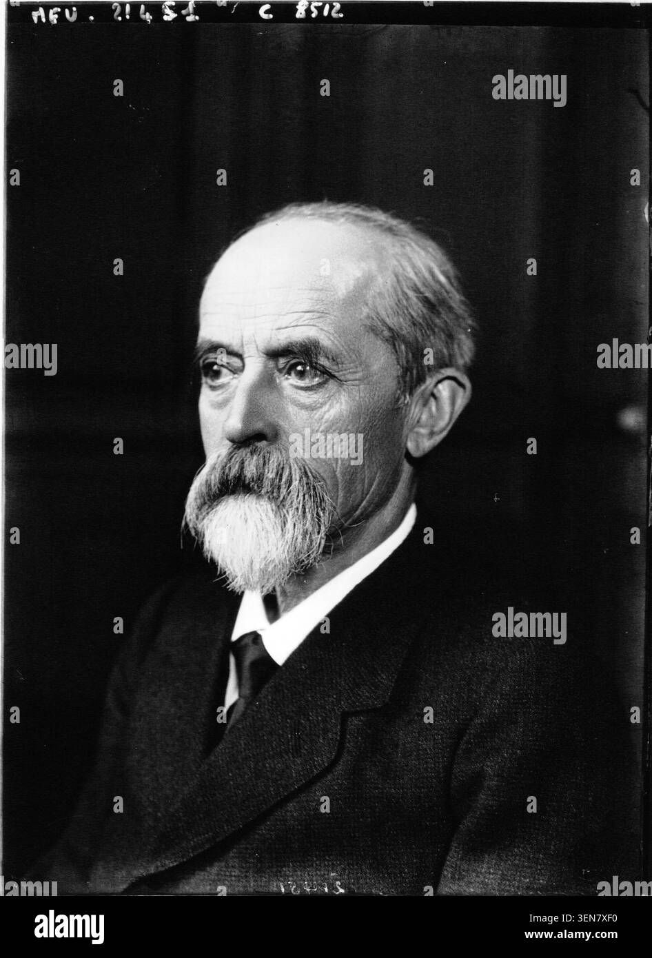 Louis Lépine appears in a press photograph issued by Agence Meurisse in 1912. The monochrome portrait records the French police prefect as a public official during the Third Republic and presents a formal likeness used for press coverage and contemporary documentation. Stock Photo
